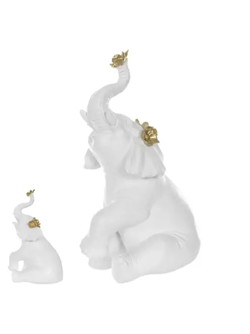 Escultura Decorativa Elefante Sentado em Poliresina