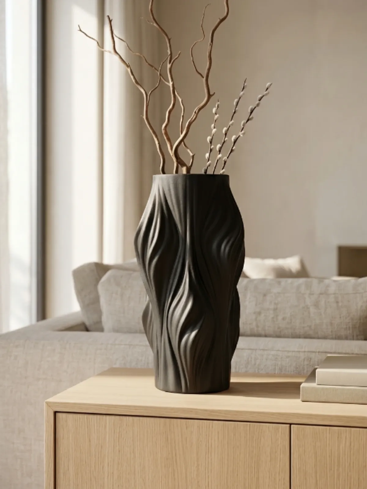 Vaso Decorativo Porcelana Torcido 36 cm