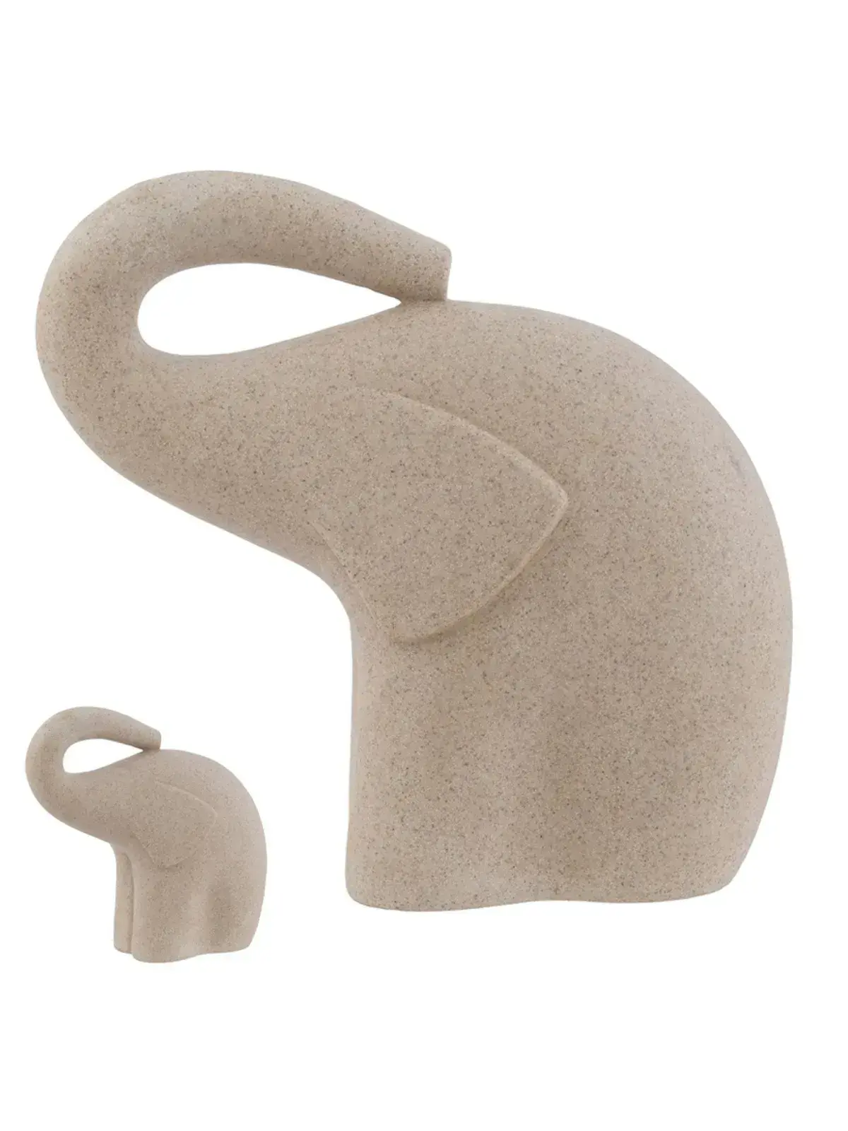 Escultura Decorativa Elefante Abstrato em Poliresina Bege
