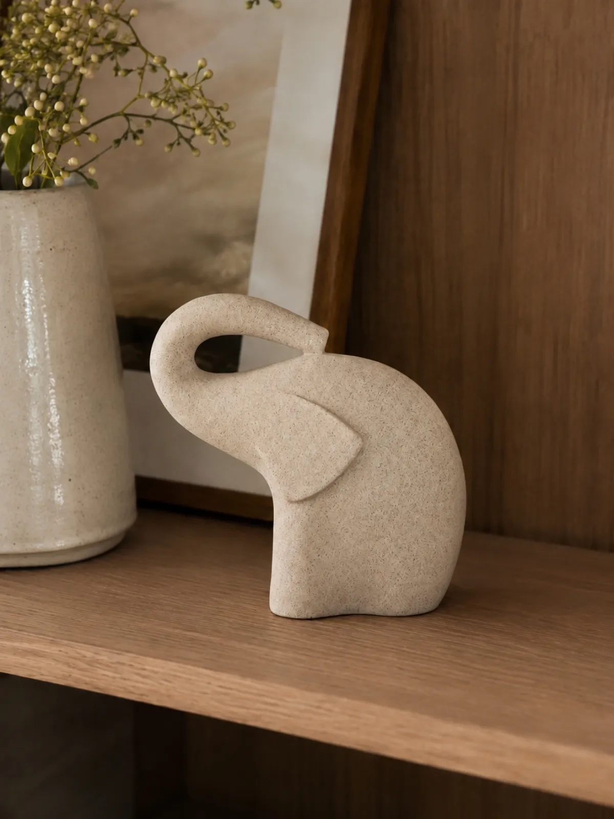 Escultura Decorativa Elefante Abstrato em Poliresina 