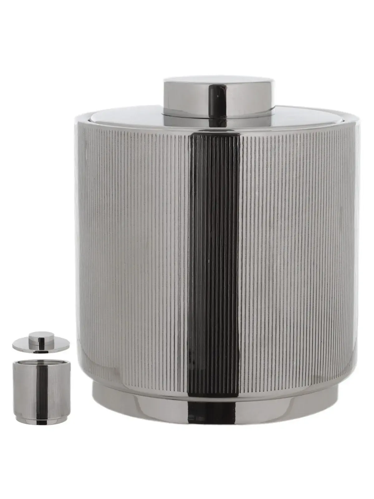 Balde de Gelo Aço Inox Canelado Prata