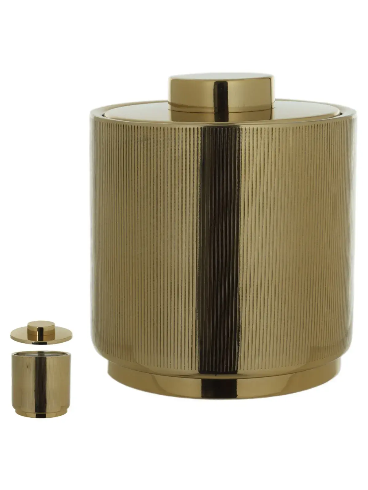 Balde de Gelo Aço Inox Canelado Dourado