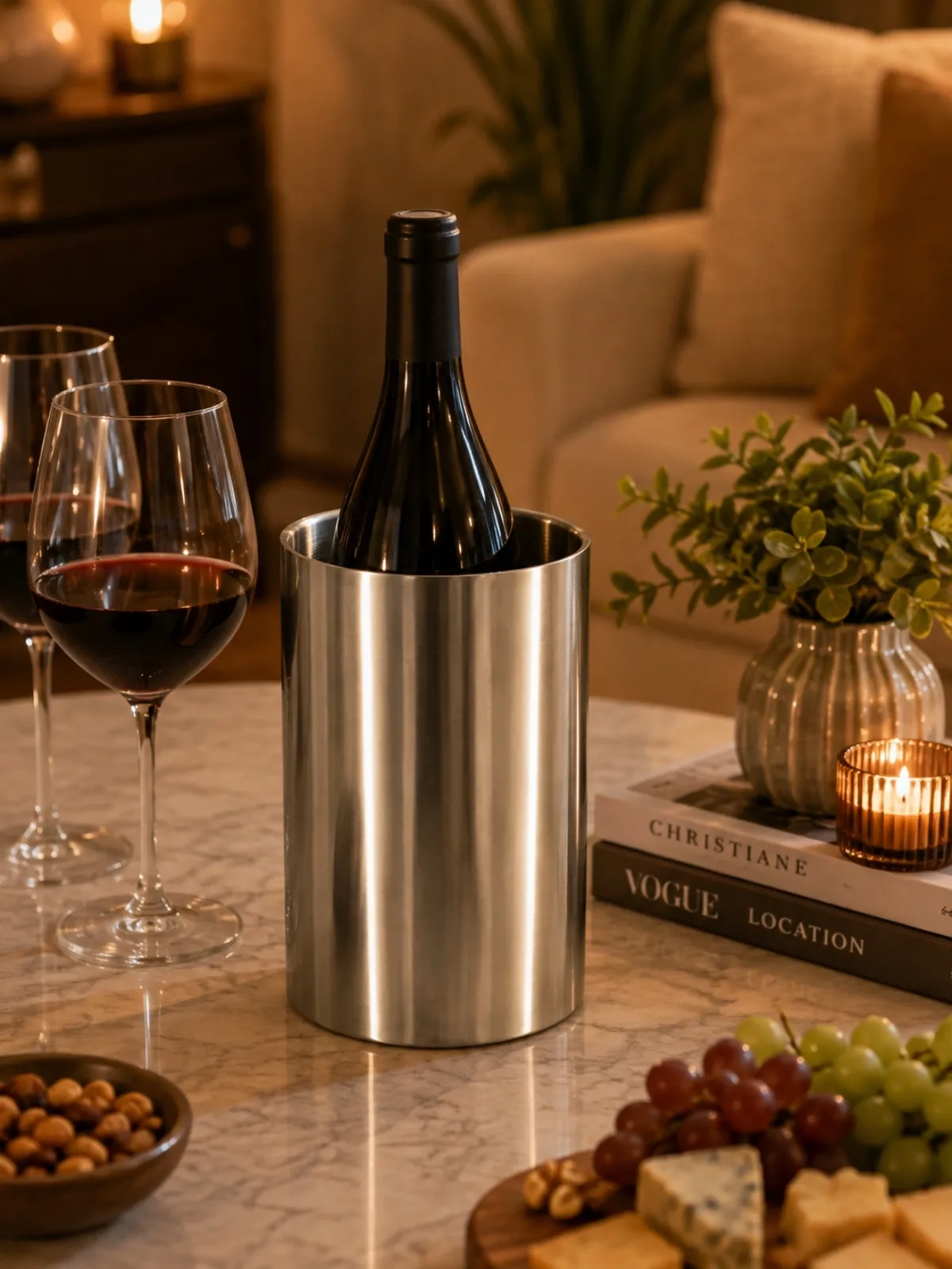 Cooler para Vinho Aço Inox Prata