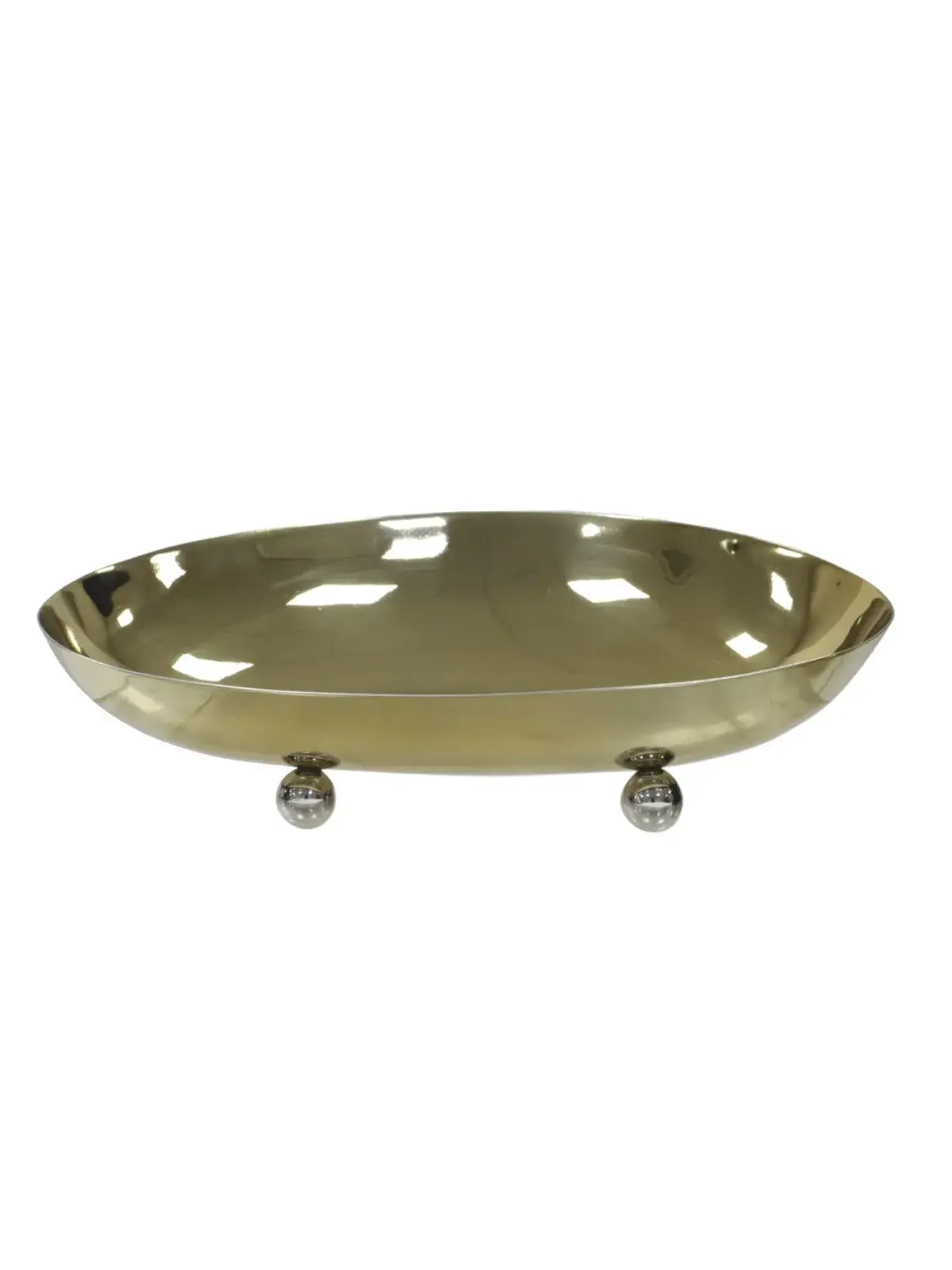 Centro de Mesa Aço Inox Balls Dourado/Prata