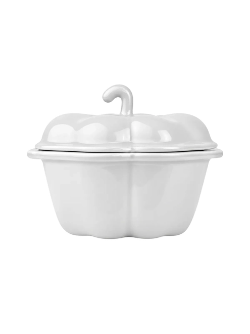 Cocotte Pimentão com Tampa em Porcelana Branco