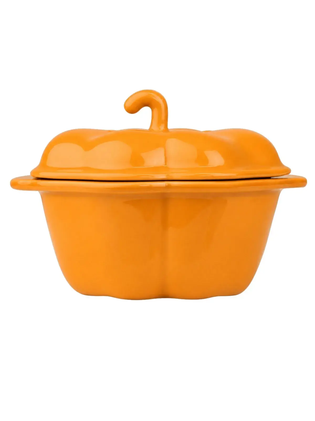 Cocotte Pimentão com Tampa em Porcelana Amarelo