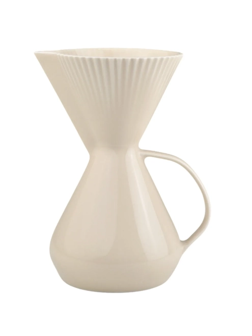 Bule com Porta Filtro em Porcelana Marfim