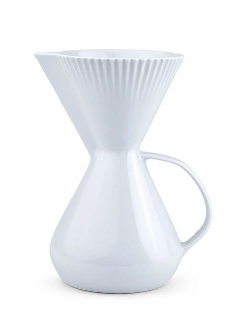 Bule com Porta Filtro em Porcelana Branco