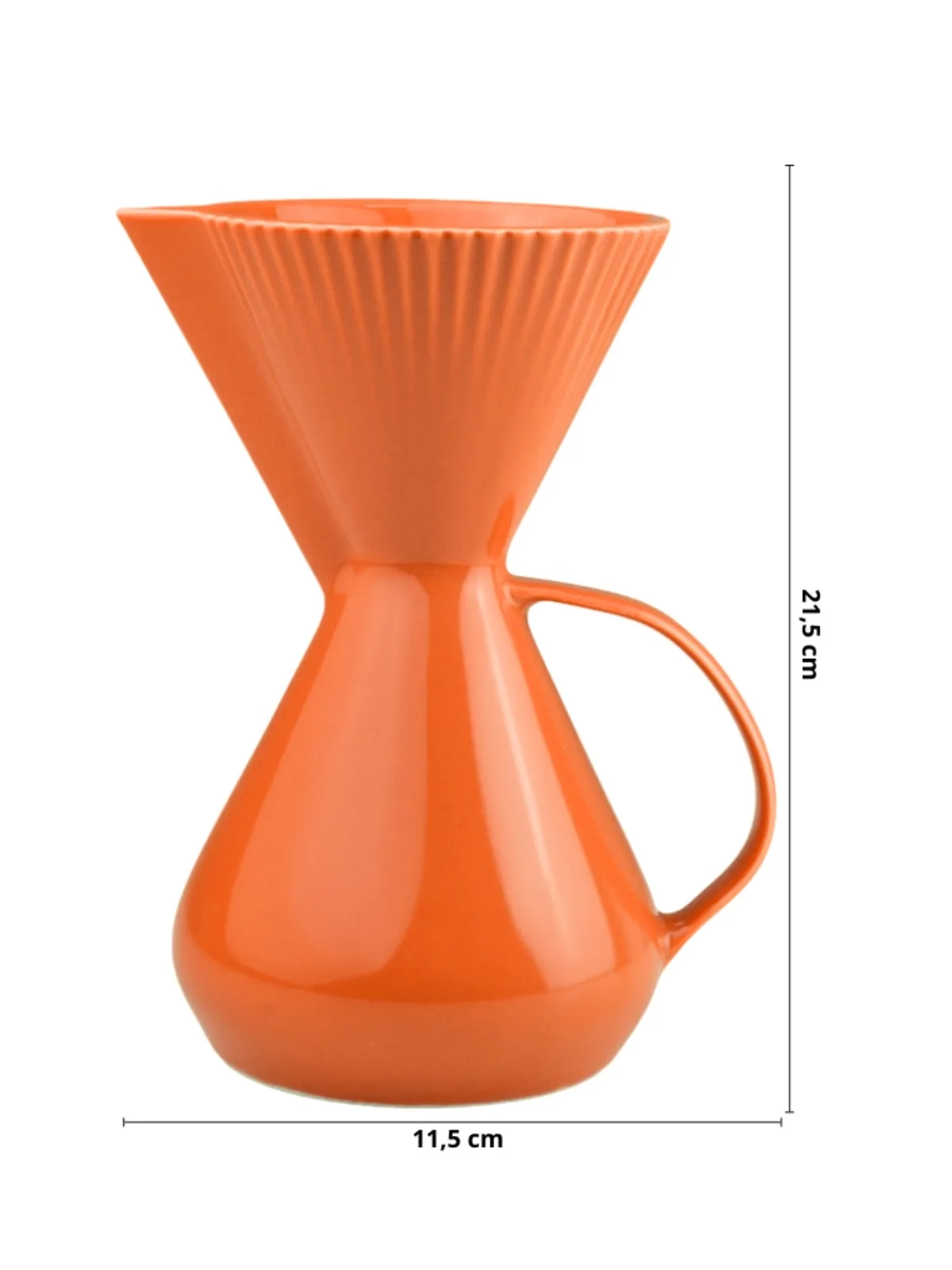 Bule com Porta Filtro em Porcelana Laranja