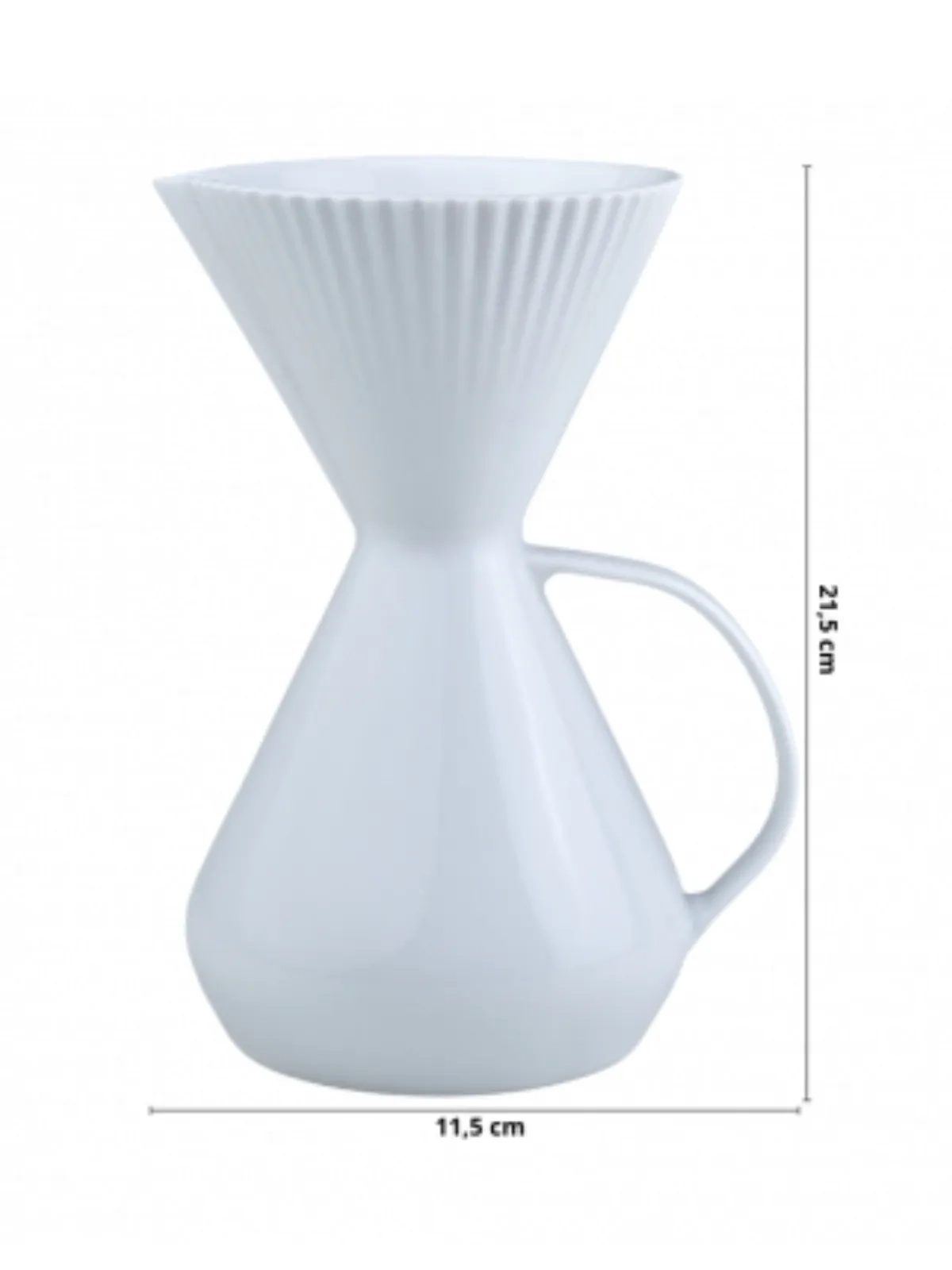 Bule com Porta Filtro em Porcelana Branco
