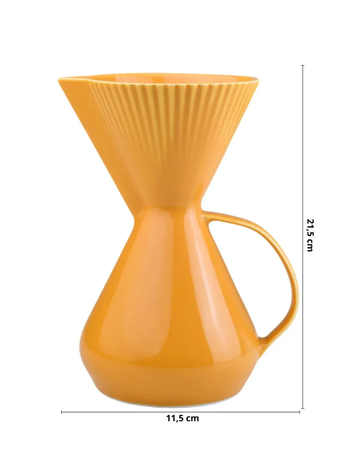 Bule com Porta Filtro em Porcelana Amarelo