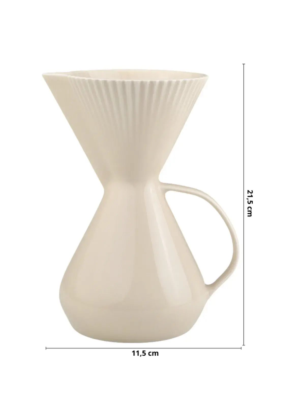 Bule com Porta Filtro em Porcelana Marfim