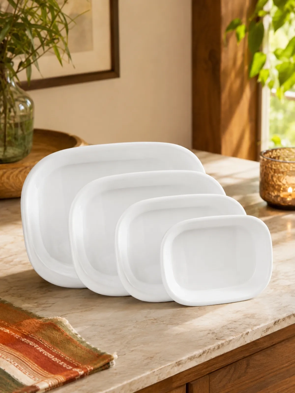 Kit Refratário em Porcelana - Assar e Servir Branco