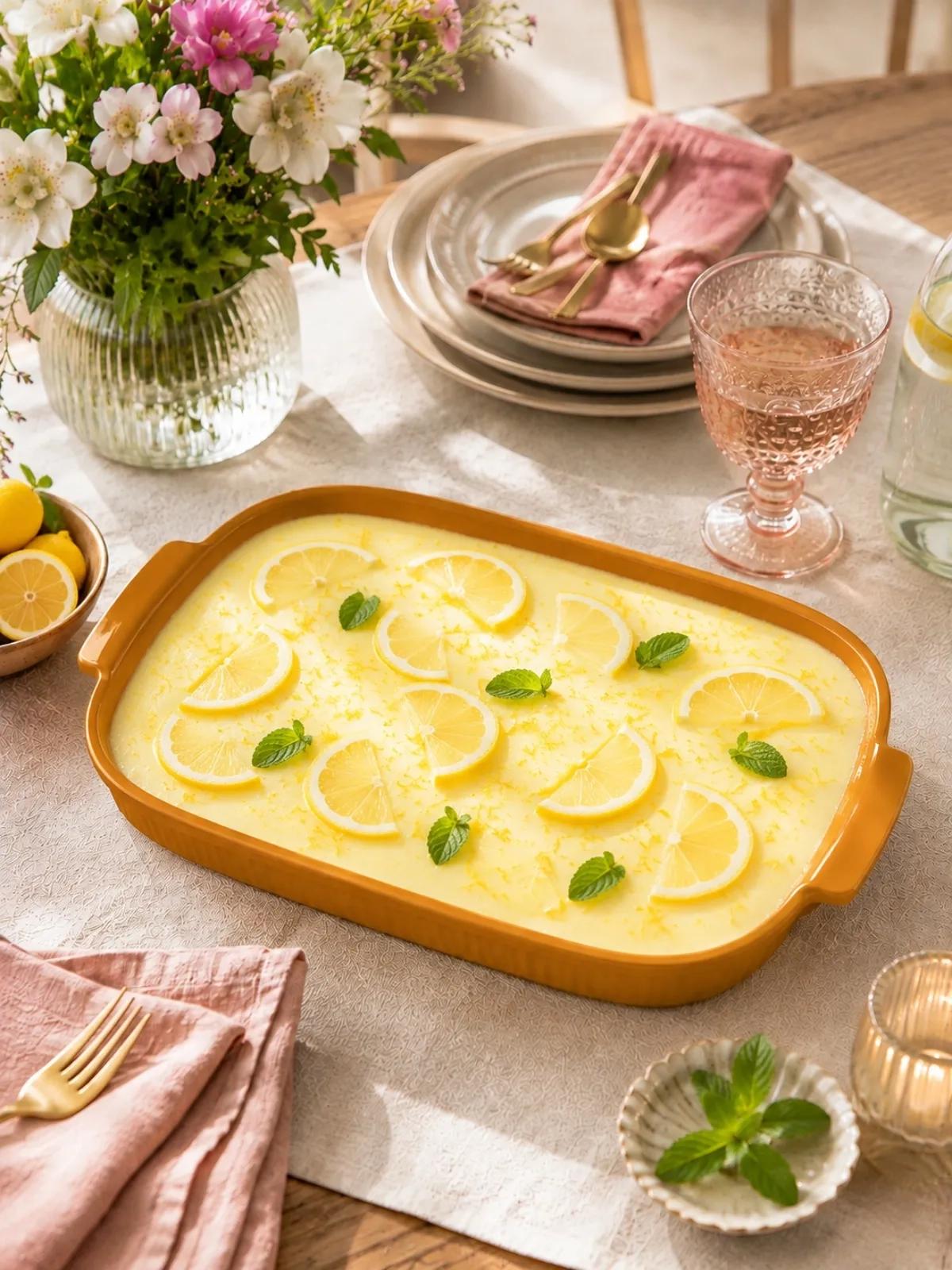 Bandeja Retangular em Porcelana - Assar e Servir Amarelo
