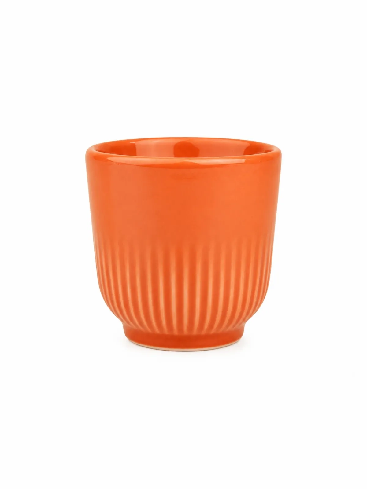 Copo Parede Dupla em Porcelana Laranja