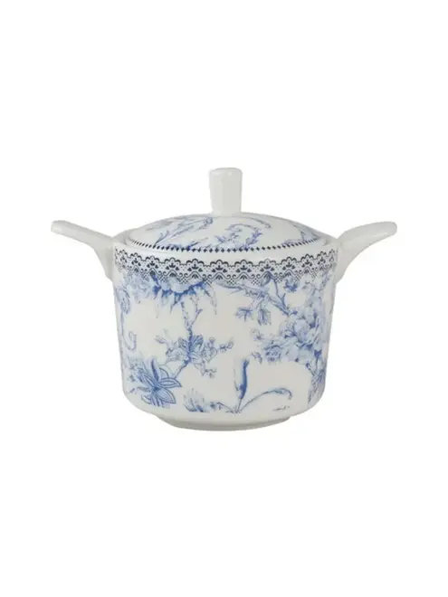 Açucareiro Hortênsia em New Bone China com Colher