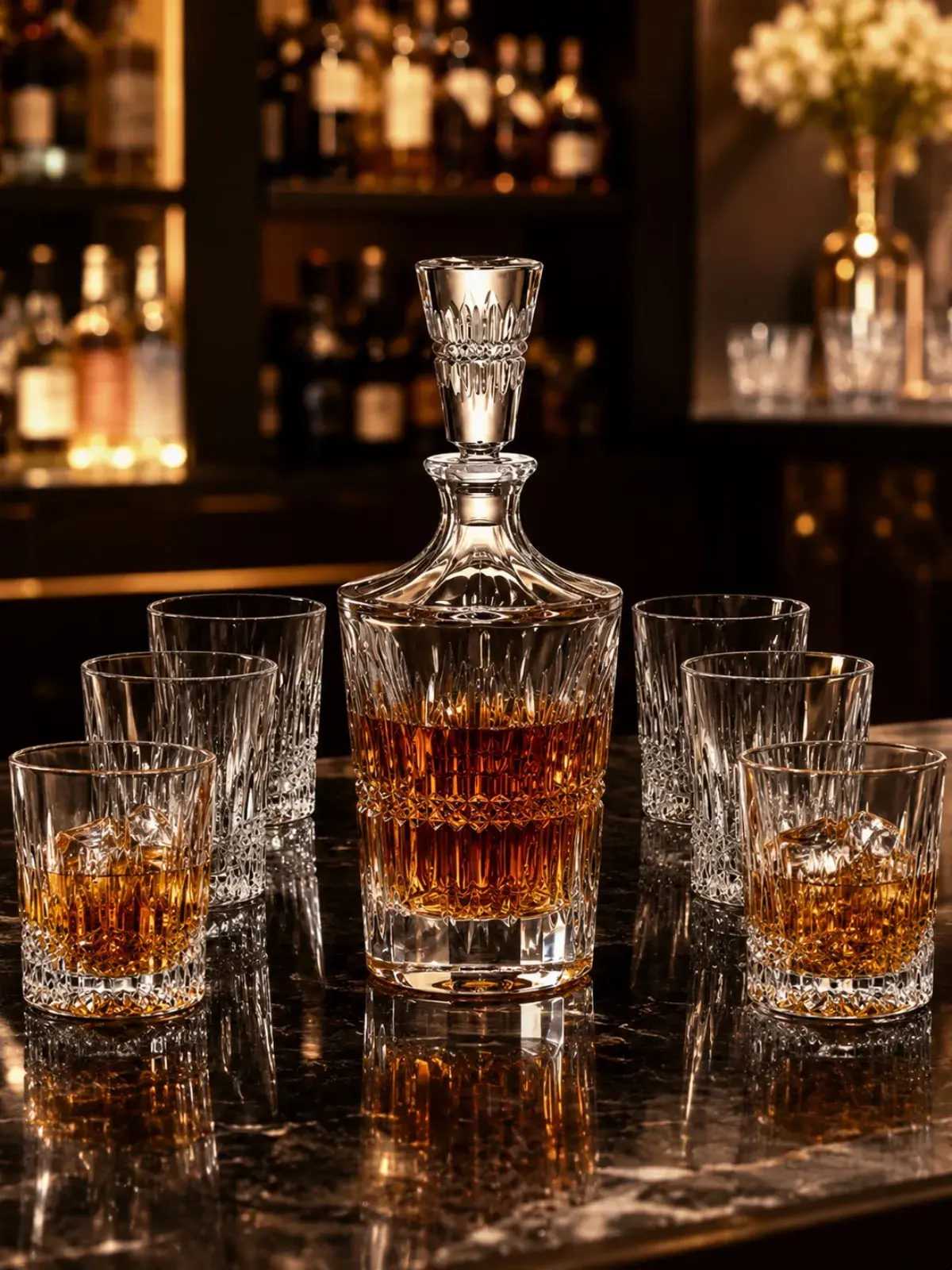 Jogo para Whisky Vincent 7 peças em Cristal 850ml+6x300ml