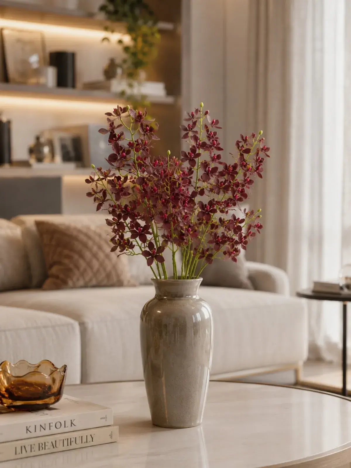 Haste Mini Orquidea - 42 cm Roxo Envelhecido
