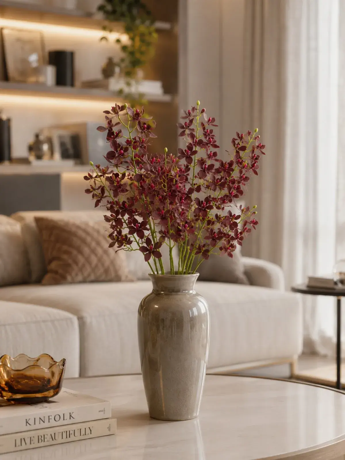 Haste Mini Orquidea Roxo Envelhecido