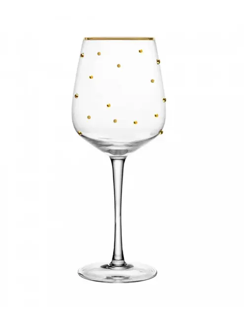 Conjunto 2 Taças de Vinho Balls Fio de Ouro em Vidro