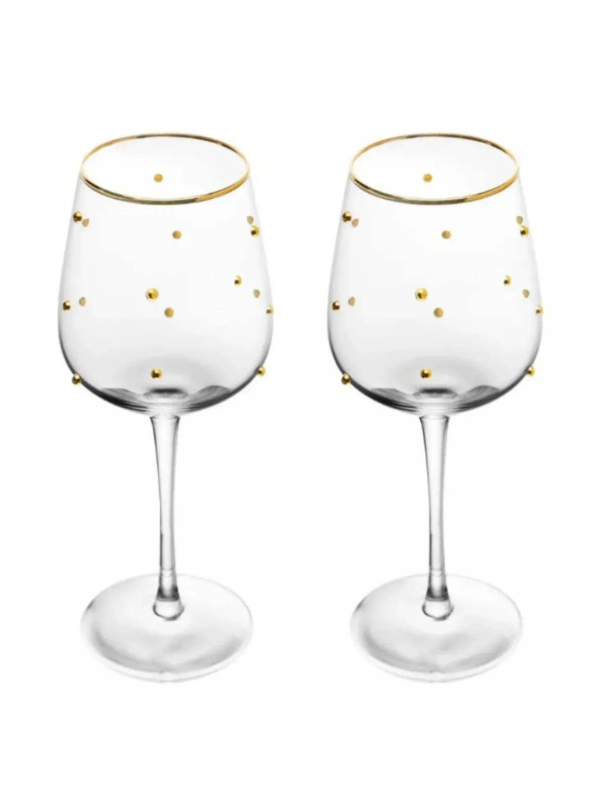 Conjunto 2 Taças de Vinho Balls Fio de Ouro em Vidro 350ml
