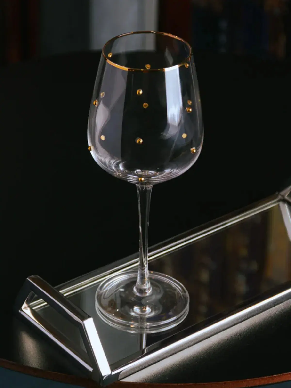 Conjunto 2 Taças de Vinho Balls Fio de Ouro em Vidro 350ml