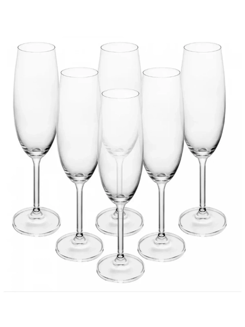 Jogo 6 Taças de Champagne Gastro/Colibri em Cristal Ecológico Bohemia