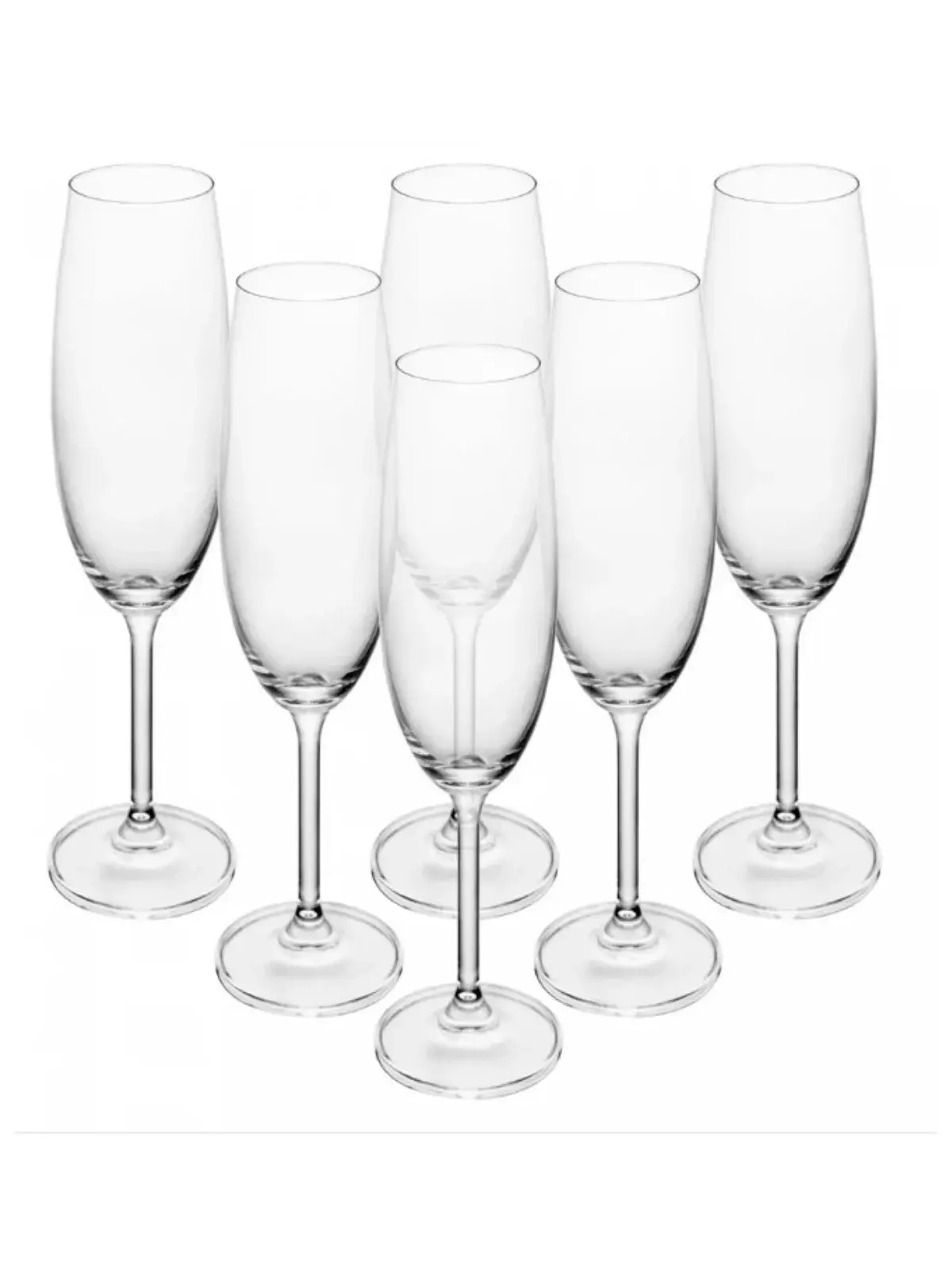 Jogo 6 Taças de Champagne Gastro/Colibri em Cristal Ecológico Bohemia 220ml