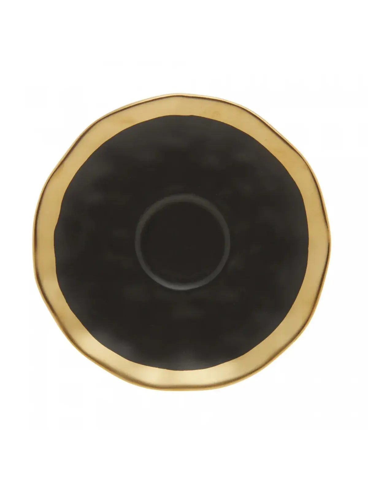 Xícara de Chá em Porcelana Dubai Preto e Dourado