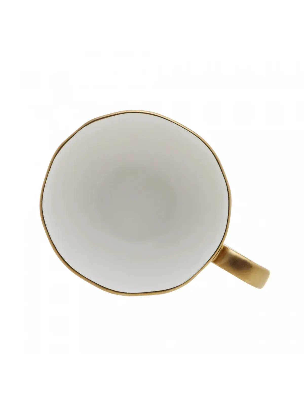 Xícara de Chá em Porcelana Dubai Branco e Dourado