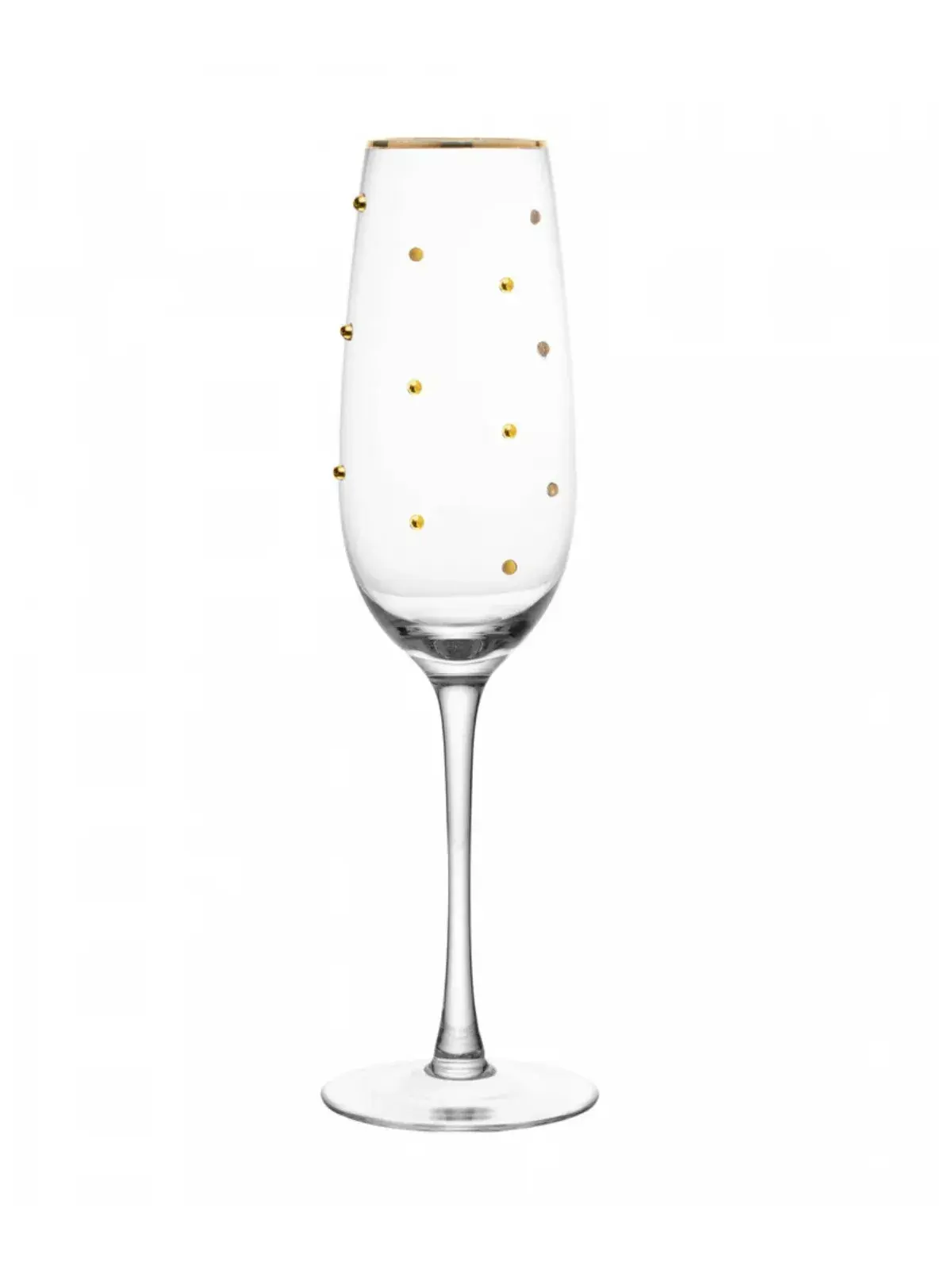 Conjunto 2 Taças de Champagne Balls Fio de Ouro em Vidro 220ml