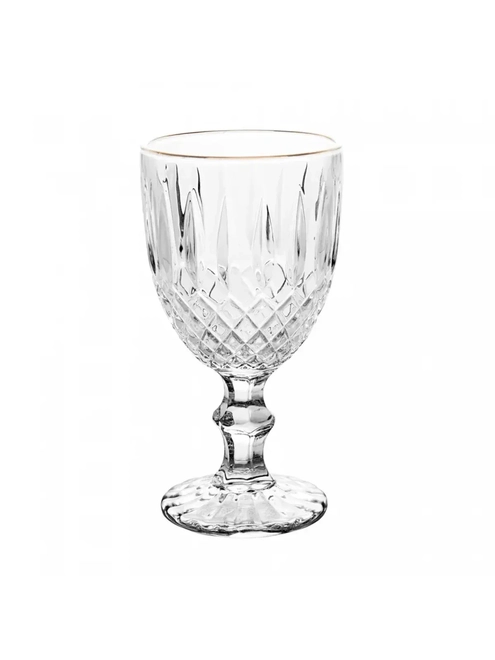 Taça de Água Greek com Fio de Ouro em Vidro