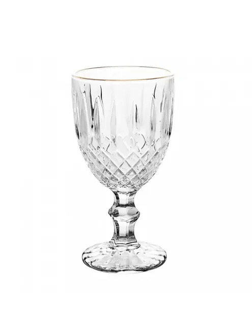 Taça de Água Greek com Fio de Ouro em Vidro