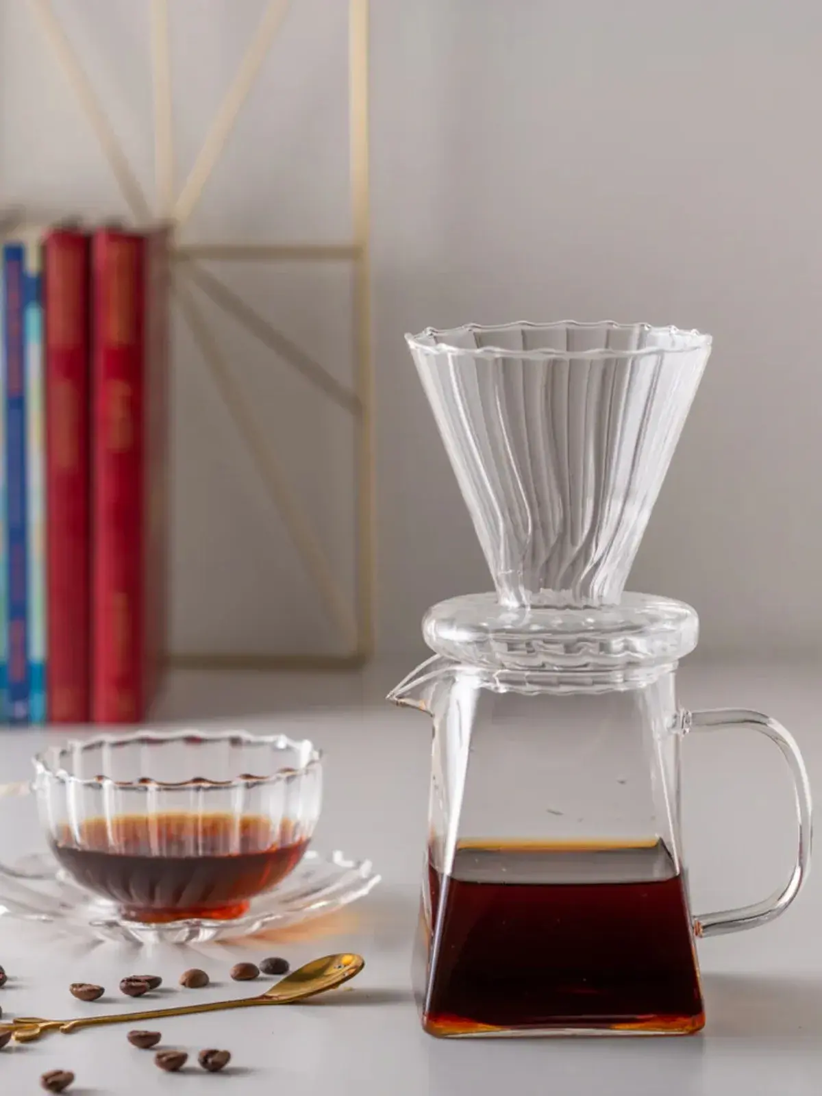Cafeteira com Suporte para Filtro em Vidro Borossilicato 