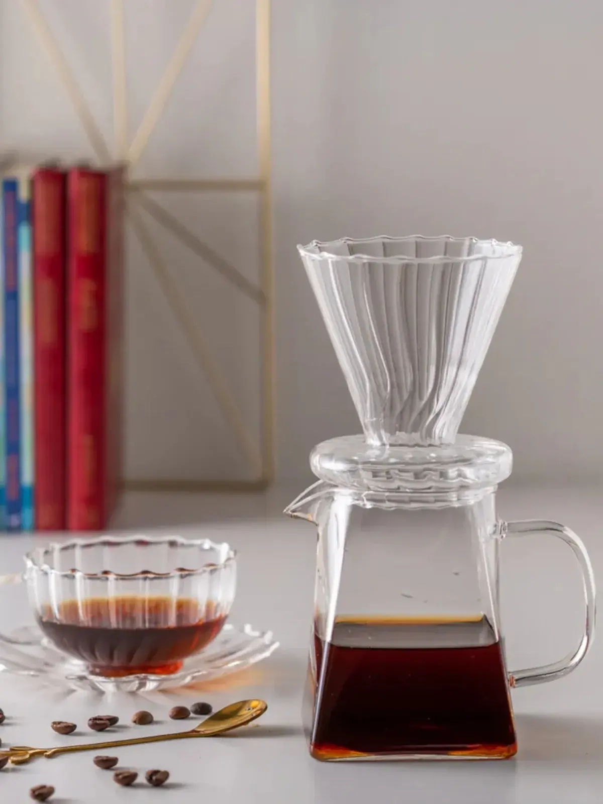 Cafeteira com Suporte para Filtro em Vidro Borossilicato 
