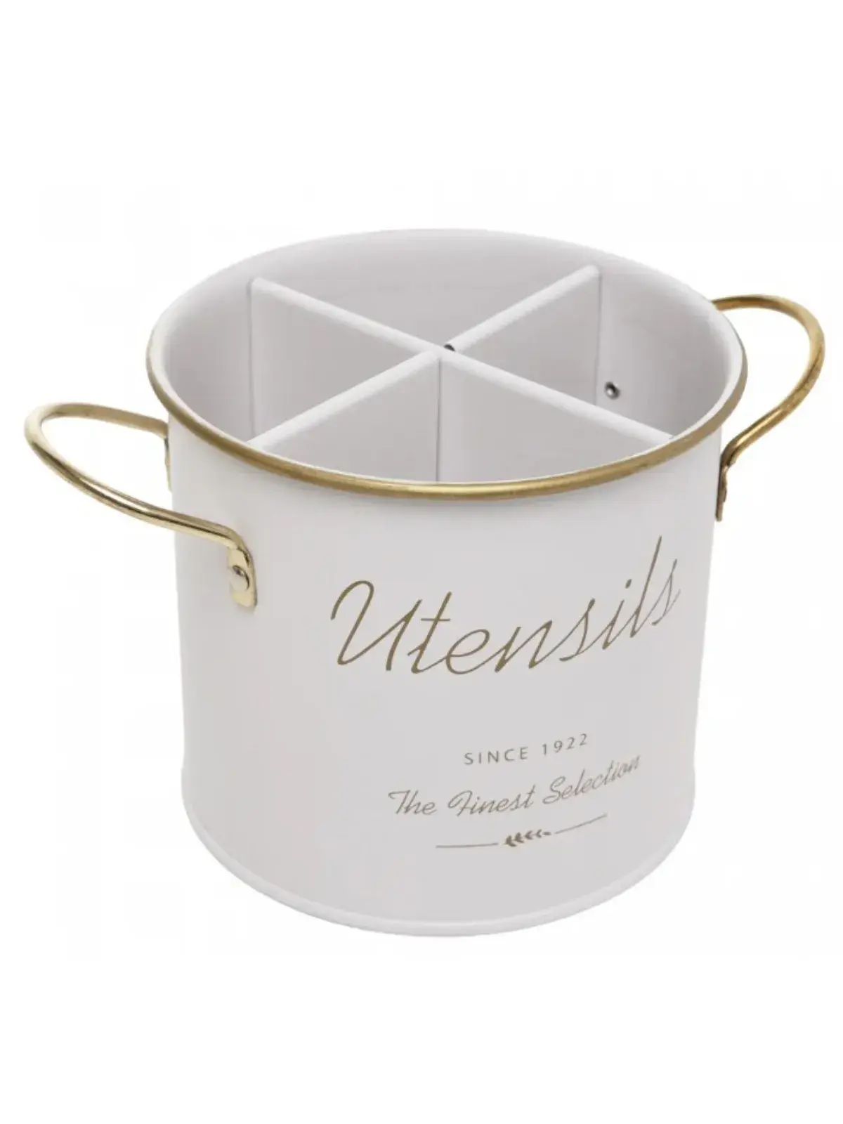 Porta Talher Olina em Metal Off-White