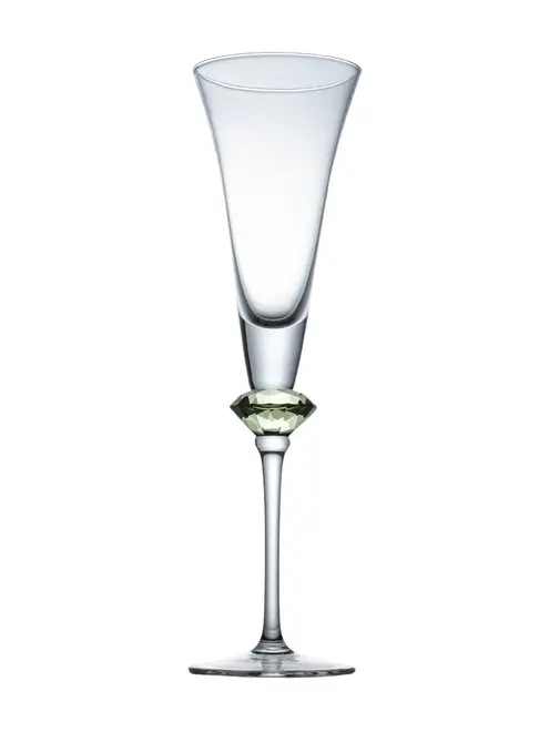 Taça Champagne com Haste Lapidada Diamond