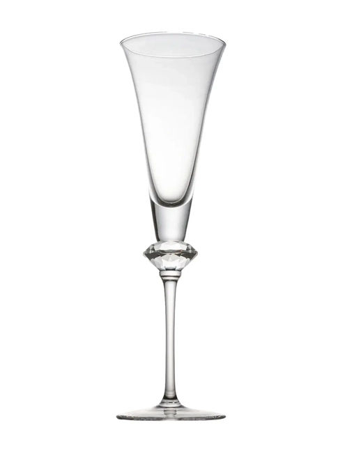 Taça Champagne com Haste Lapidada Diamond