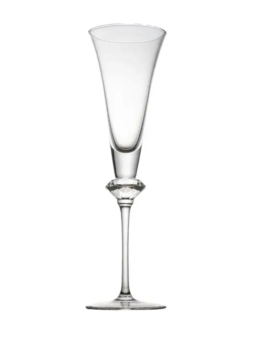 Taça Champagne com Haste Lapidada Diamond