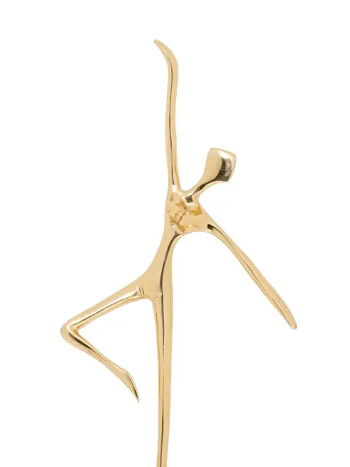 Escultura Decorativa Bailarina em Metal com Base Ônix Verde