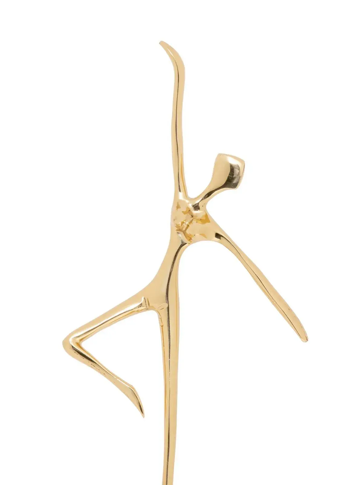 Escultura Decorativa Bailarina em Metal com Base Ônix Verde Dourado