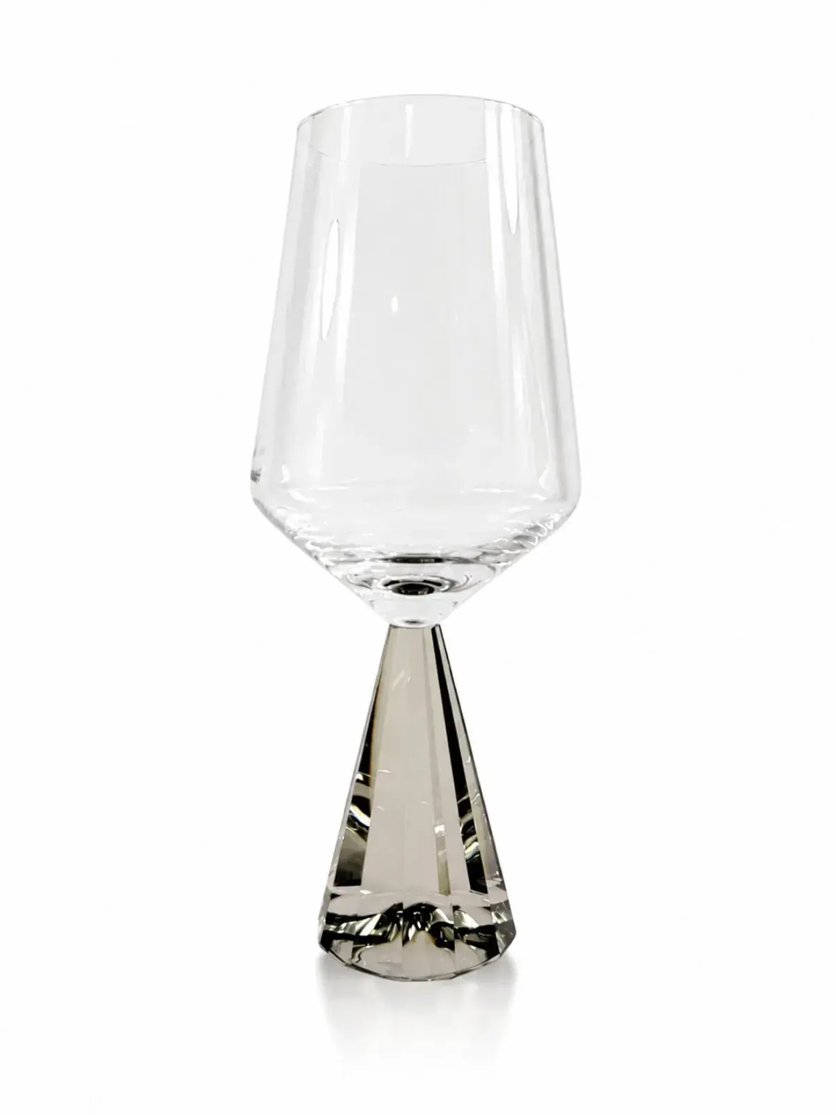 Taça Vinho Branco Base Geométrica Fumê