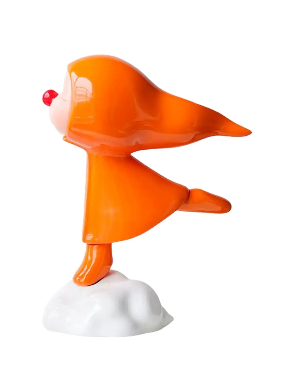 Escultura Decorativa em Resina Menina em Movimento Laranja