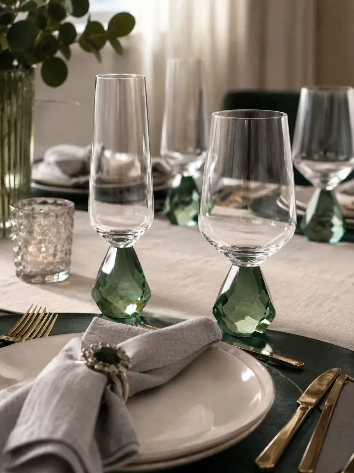 Taça Champagne com Base Diamond Lapidada 250ml