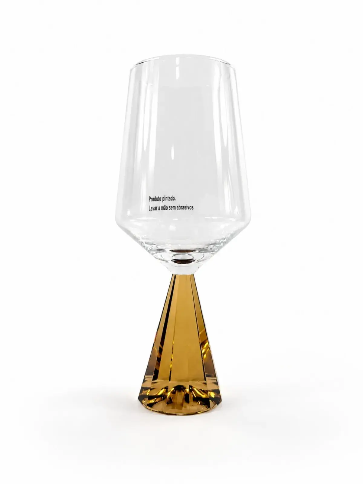 Taça Vinho Tinto com Base Ambar Geométrica Ambar
