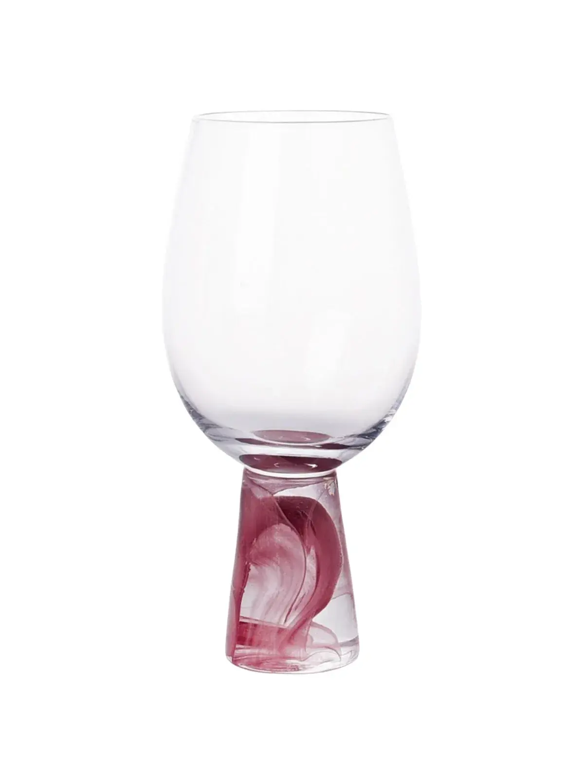 Taça de Vidro com Base Contemporânea Bordô