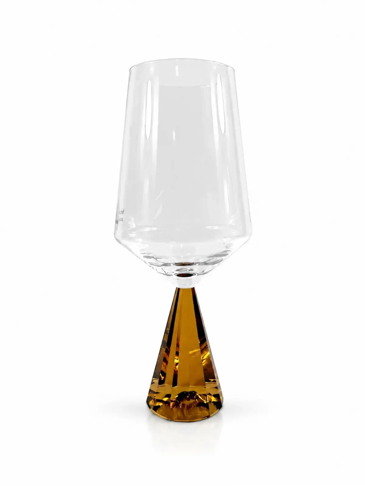 Taça Vinho Branco com Base Ambar Geométrica Ambar