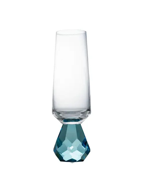 Taça Champagne com Base Diamond Lapidada