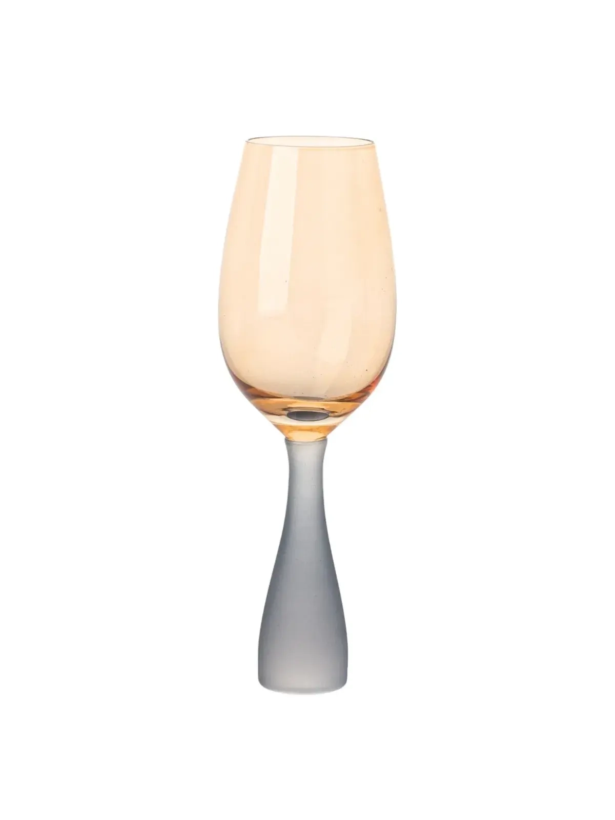 Taça Bicolor Azul e Verde em Vidro com Base Escultural Amarelo/Laranja