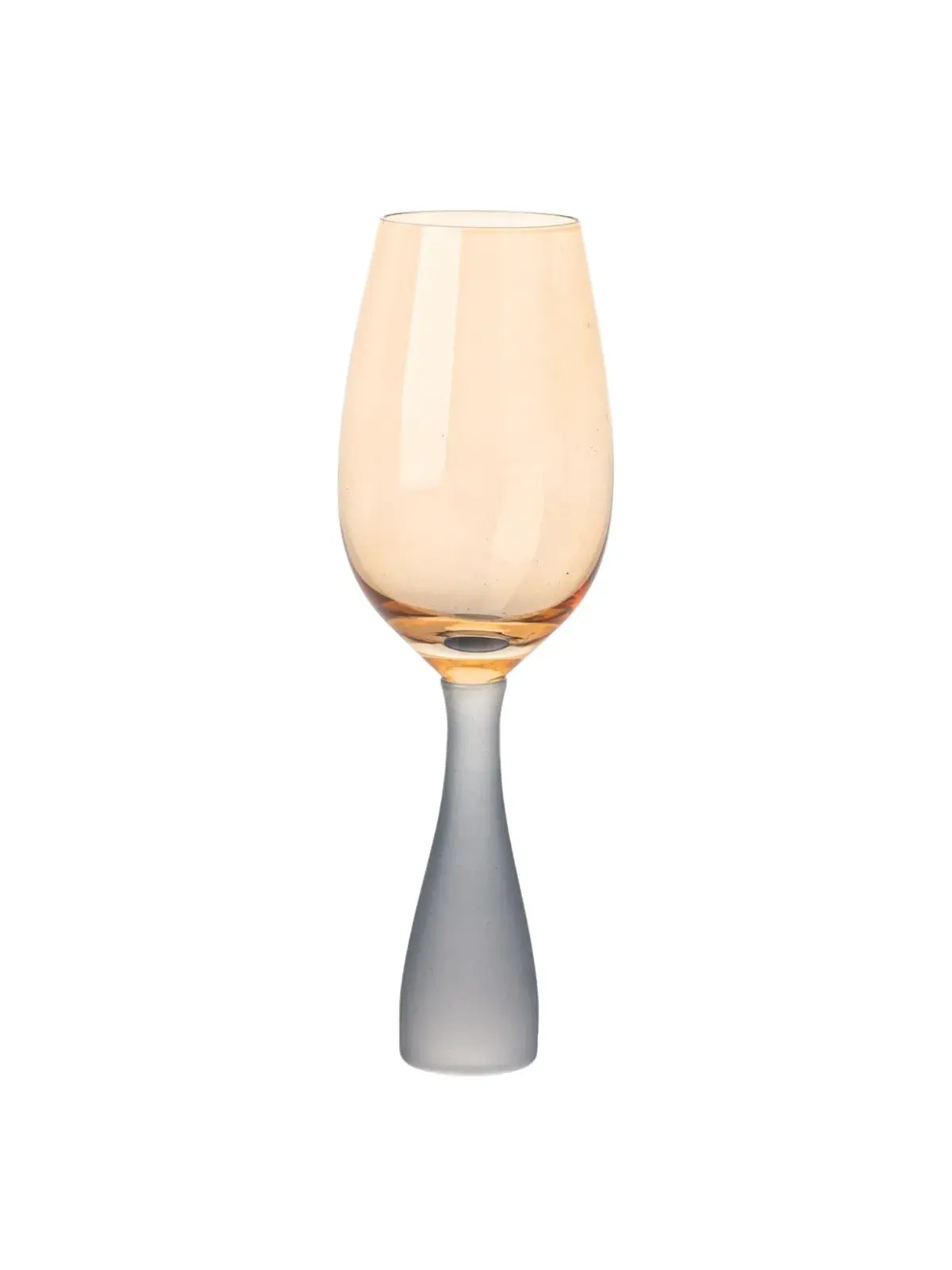 Taça Bicolor Rosa e Azul em Vidro com Base Escultural Ambar/cinza